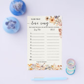 秋のワイルドフラワー名ラブソングシャワーゲームカード チラシ (シングル)