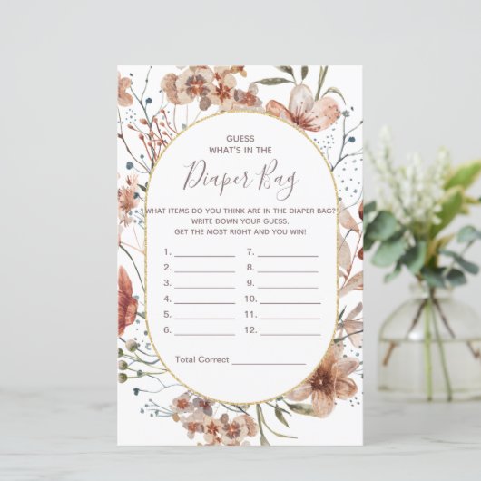 秋のワイルドフラワー推測おむつバッグ (スタンド正面)