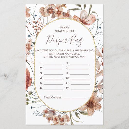 秋のワイルドフラワー推測おむつバッグ (正面)