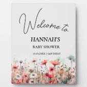 秋のワイルドフラワー畑ベビーシャワーウェルカム フォトプラーク (正面)