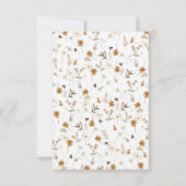 秋のワイルドフラワー エレガント ブライダルシャワー サンキューカード (裏面)