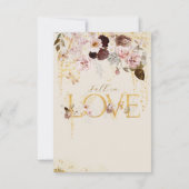 秋のワイルドフラワー ゴールド フローラル ブライダルシャワー サンキューカード (裏面)