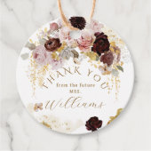 秋のワイルドフラワー ゴールド フローラル ブライダルシャワー フェイバータグ (正面)