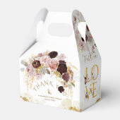 秋のワイルドフラワー ゴールド フローラル ブライダルシャワー フェイバーボックス (裏面サイド)