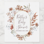 秋のワイルドフラワー ワインボトルパーティーラベル ワインラベル (シングルラベル)