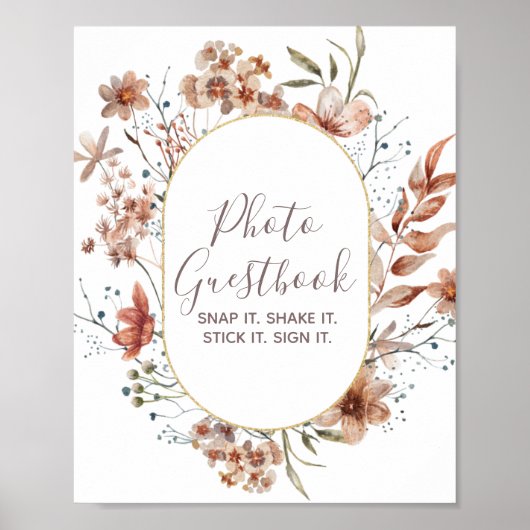 秋のワイルドフラワー 水彩写真 ゲストブック (正面)