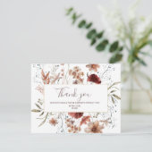 秋のワイルドフラワー 水彩画 ありがとうカード サンキューカード (スタンド正面)