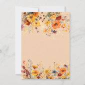 秋のワイルドフラワー | 花のベビーシャワー 招待状 (裏面)