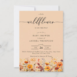 秋のワイルドフラワー | 花のベビーシャワー 招待状