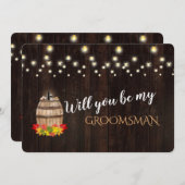 秋のワインバレル あなたは私の介添人になってくれる? 招待状 (正面/裏面)