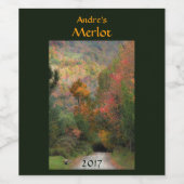 秋のワインラベルにカントリーロード ワインラベル (シングルラベル)