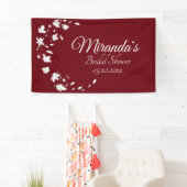 秋のワイン&ホワイトフローラブライダルシャワーバナー 横断幕 (インサイチュ)