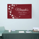 秋のワイン&ホワイトフローラブライダルシャワーバナー 横断幕 (トレードショー)