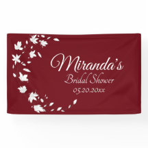 秋のワイン&ホワイトフローラブライダルシャワーバナー