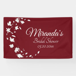 秋のワイン&ホワイトフローラブライダルシャワーバナー 横断幕