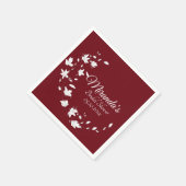 秋のワイン&ホワイトフローラブライダルシャワー紙 スタンダードカクテルナプキン (角)