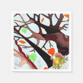 秋のワンダーランド –  スタンダードカクテルナプキン (正面)