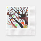 秋のワンダーランド –  縁ありカクテルナプキン (正面)