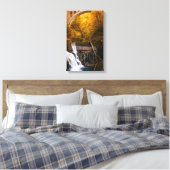 秋のヴィンガル渓谷の滝 キャンバスプリント (インサイチュ (寝室))