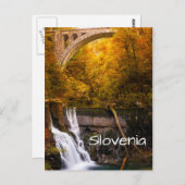 秋のヴィンガル渓谷の滝 ポストカード (正面/裏面)