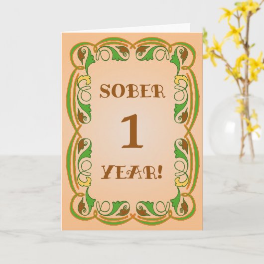 秋のヴィンテージしらふの記念日または誕生日 カード (黄色い花)