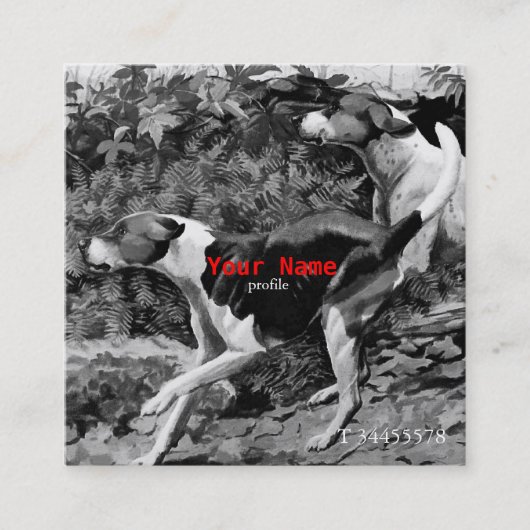 秋のヴィンテージのFoxhound (English&American) スクエア名刺 (正面)