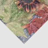 秋のヴィンテージひまわり素朴茶もみじ葉の 薄葉紙 (詳細)