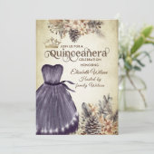 秋のヴィンテージエレガントフローラティアラキンセアニラ 招待状 (スタンド正面)