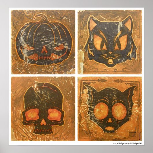 秋のヴィンテージハロウィーン ポスター (正面)