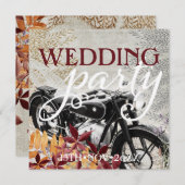 秋のヴィンテージバイク結婚式招待状 招待状 (正面/裏面)