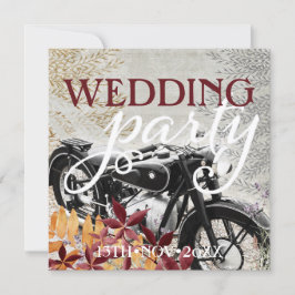 秋のヴィンテージバイク結婚式招待状 招待状