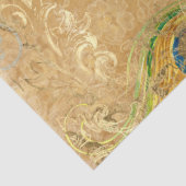 秋のヴィンテージピーコックフェザー金ゴールドデクページ 薄葉紙 (詳細)