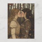 秋のヴィンテージ・フェアリーテール ラヴァーズ・キス ポストカード (正面)