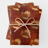 秋の七面鳥の燃えオレンジ ラッピングペーパーシート (インサイチュ)