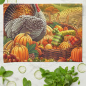 秋の七面鳥カボチャ感謝キッチンタオル キッチンタオル (折り畳み)