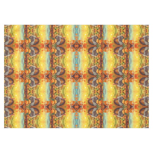 秋の七面鳥カボチャ感謝祭テーブルクロス テーブルクロス (正面(横))