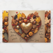 秋の万華鏡のように千変万化するパターンサンクスギビングゴールデンヴィンテージ リキュールボトルラベル (シングルラベル)