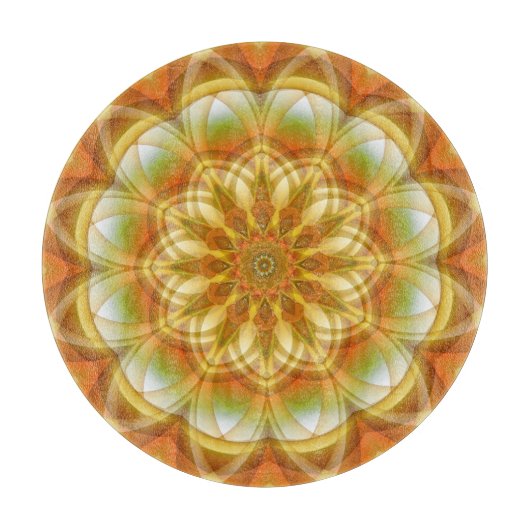 秋の万華鏡のように千変万化するパターン カッティングボード (正面)