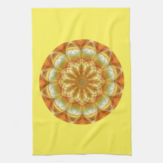 秋の万華鏡のように千変万化するパターン キッチンタオル (縦)