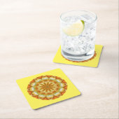 秋の万華鏡のように千変万化するパターン スクエアペーパーコースター (インサイチュ)