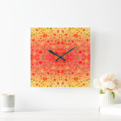 秋の万華鏡のように千変万化するパターン スクエア壁時計 (ホーム)