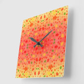 秋の万華鏡のように千変万化するパターン スクエア壁時計 (傾斜)