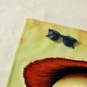 秋の不気味スケルトンのコーヒーブレイクデザイン ビーチタオル (インサイチュ)