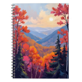 秋の丘 | 紅葉 水彩画 ノートブック