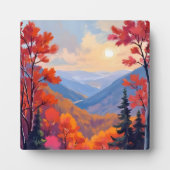 秋の丘 | 紅葉 水彩画 フォトプラーク (正面)