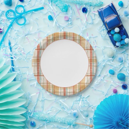 秋の五素朴分五分水彩模様 ペーパープレート (パーティー)