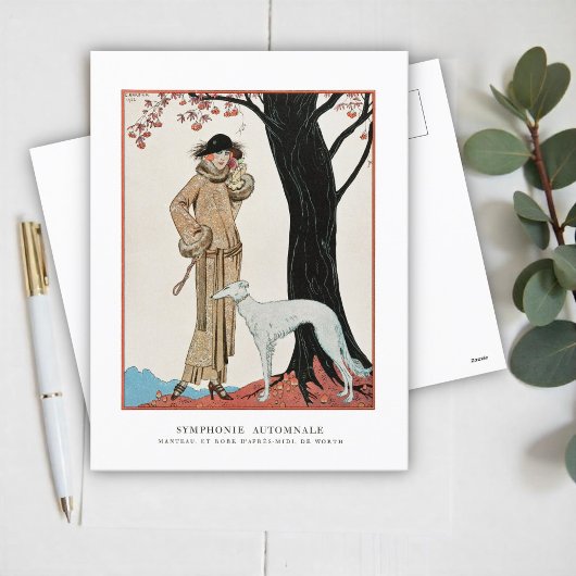 秋の交響曲 – ファッションイラストレーションby G. Barbier シーズンポストカード