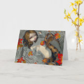 「秋の人魚」グリーティングカード カード (黄色い花)