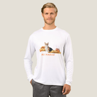 秋の仔犬とカボチャ トライブレンドTシャツ