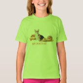 秋の仔犬とカボチャ Tシャツ (正面)